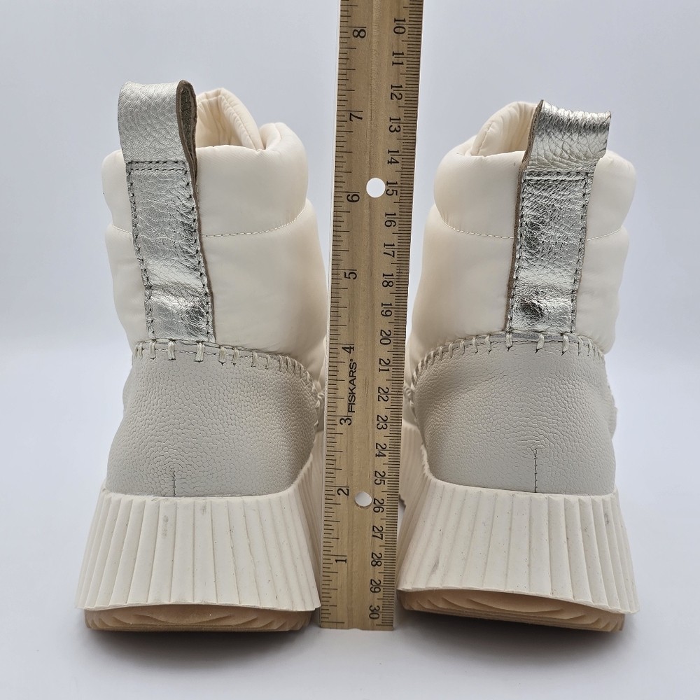NWOT Dolce Vita Devlin Platform Zip-Up Sneakers, Ivory Nylon, Women's 8.5 - Picture 6 of 14